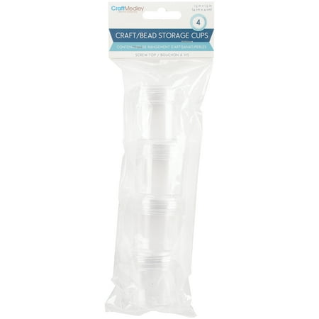 Bead Storage Cups with Screw-Top Lids, 12ml, 4/Pkg