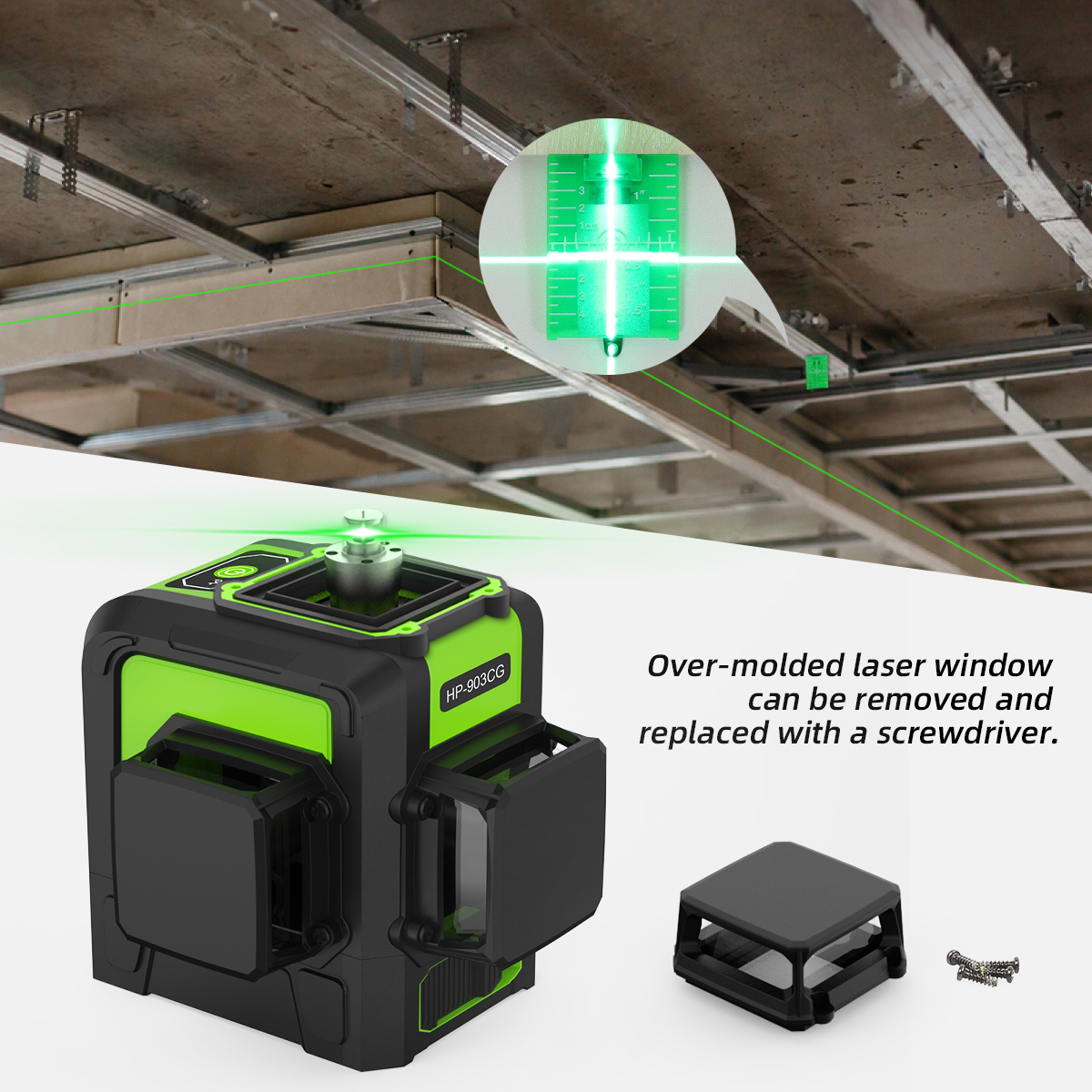 Huepar 3D 12-Line Self-Leveling Green Laser Level photo 7