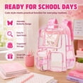 thumbnail image 5 of SANMADROLA Clear Backpack Butterfly Heavy Duty Transparent Bookbag Teen Girlish Cute Bag Large Capacity See Through Backpacks Stadium Approved Daypack for Middle School College Sport/Travel, 5 of 10
