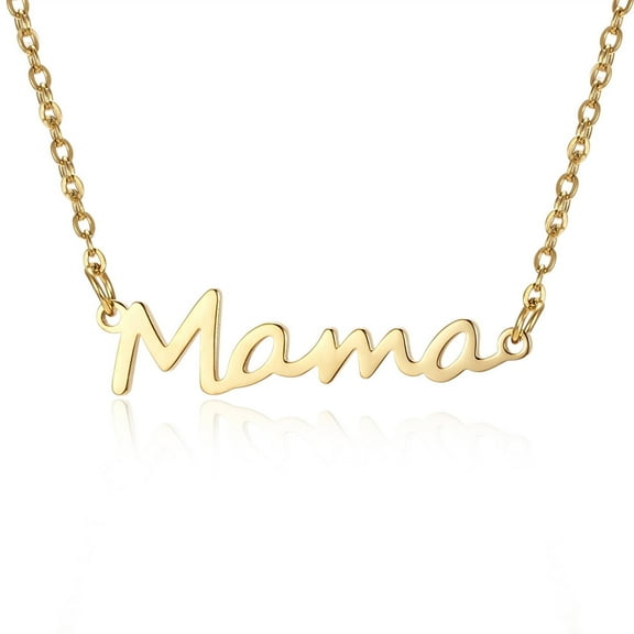 DESIGNICE Mama Necklace Warm "Mama" Letters Women Gifts Unique Gold Plating Chain Necklace Gold