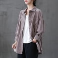 thumbnail image 3 of PIKADINGNIS Pink Corduroy Shirt Coat Women Single-breasted Loose Casual Blusas Jacket Female Korean Turndown Collar Shirts Tops, 3 of 6
