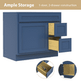 thumbnail image 4 of Vanity Art 36 Inch Single Shutter Door Bathroom Vanity Base Cabinet with 2 Functioning Shaker Drawers, Strudy Floor Mount Storage Cabinet Organizer for Bedroom, Living Room, Kitchen, VA4036-2RBLUE, 4 of 12