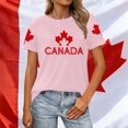 thumbnail image 2 of YANGXINX T Shirt for Women 2026 Trendy Patriotic Canadian Flag Maple Leaf Graphic Short Sleeve Tops Summer Casual Comfy Round Neck Tees, 2 of 3