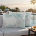 thumbnail image 4 of Aqua White Outdoor Waterproof Pillow Covers, Abstract Grey Chrysanthemum Flower Floral Decorative Rectangle Throw Pillowcase Sofa Cushion Sham for Patio/Couch/Chair, 20"x12" 2 Pack, 4 of 8