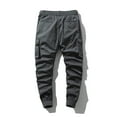 thumbnail image 4 of Buigttklop Men'S Pants,Men Solid Casual Elastic Waist with Pocket Trousers Sport Pants, 4 of 6