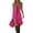 Hot Pink, variant on Women's Boho Mini Dress, Lace Up V-Neck Ruffle Hem Casual Summer Dress for Beach & Vacation, 1PC, S-XXL