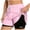 Pink, variant on Karymi Plus Size Pants for Women Trendy Loose Solid Short Inner Lining Anti-Exposure Pants Quick Dry Comfy Short Pants Fashion Stretchy String Trousers for Women