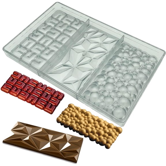 3 Kinds Shape Chocolate Bar Mold Break Apart Chocolate Molds Protein Energy Bar Maker