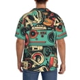 thumbnail image 3 of Fotbe Retro Pop Art Collage Camisa Estampada de Manga Corta para Hombre, Casual de Verano, Estilo Playero, Sin Arrugas-3X-Large, 3 of 5