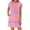 Pink, variant on Sequins Striped Print Cap Sleeve Women Mini Shirt Dress with Pocket