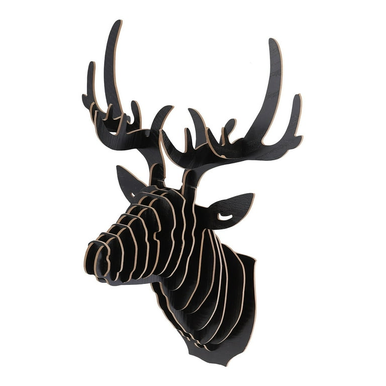 Zhiyie Wooden Single 3D Elk Wall Hanger Room Kitchen Zhiyie Wooden Single 3D Elk Wall Hanger Room Kitchen