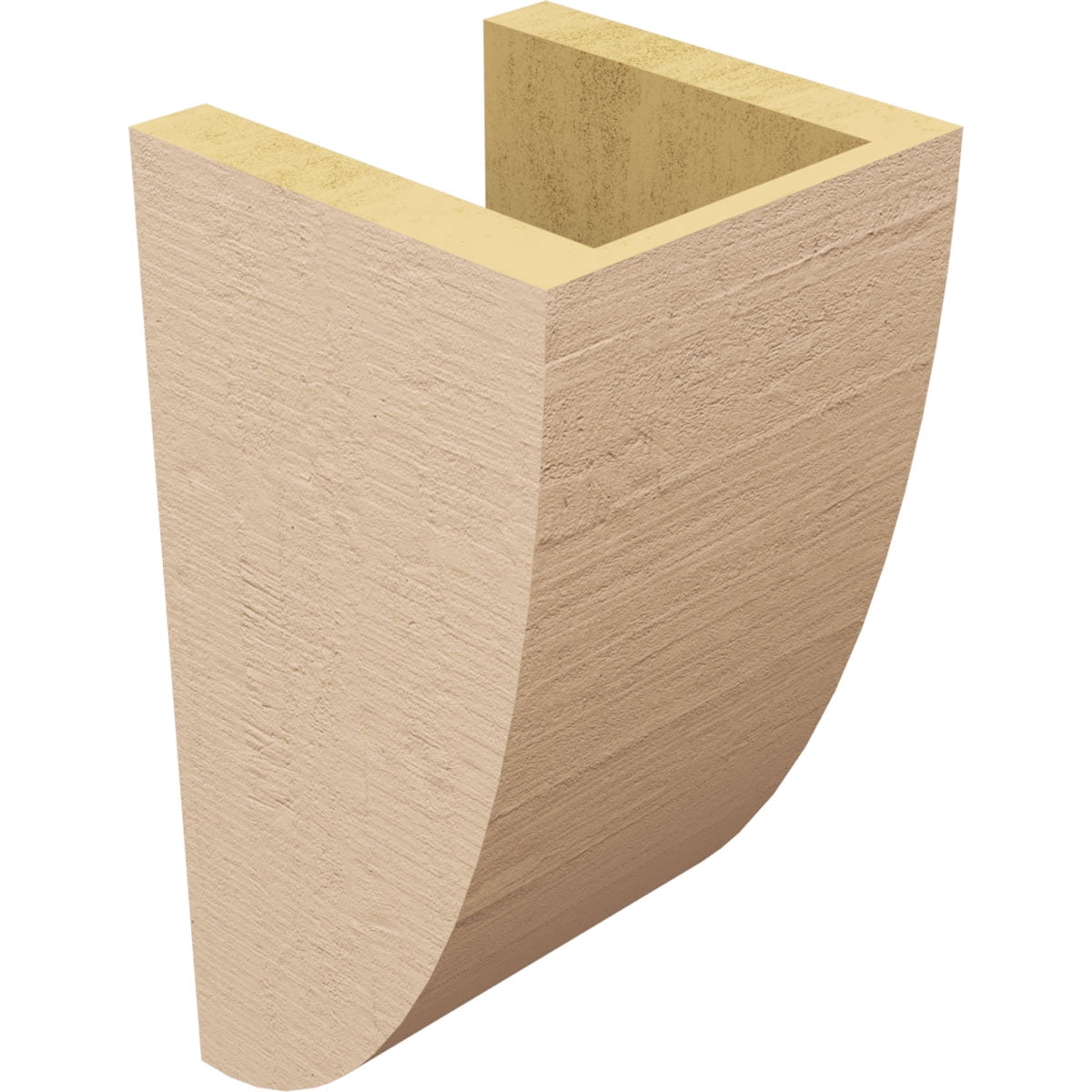 6"W x 6"D x 12"H Wide Durham Rough Cedar Woodgrain TimberThane Corbel, Primed Tan