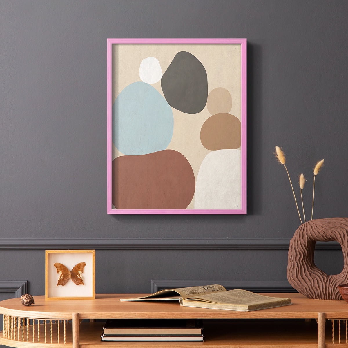 Stone Stacking in Paper Solid Wood 8 x 10 Framed Print