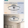 thumbnail image 3 of Lámpara de ventilador de techo LEDIARY de 20 pulgadas, regulable entre 3000 y 6000 K, 6 velocidades, 3 of 9