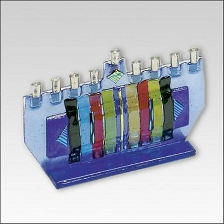 Judaica Kingdom BT-MEN-313 Contemporary Menorah Design Sky - Tamara Baskin