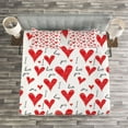 thumbnail image 3 of Ambesonne Love Quilted Bedspread Set 3 Pcs, Hand Writing Valentines, King Size, Vermilion Black White, 3 of 3