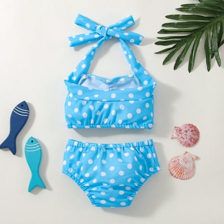 

Gubotare Baby Girl Bikini Kids Toddler Polka Dot Swimsuits Swimwear Beach Bathing Suit Bikinis Set Swim Wear Girl 10 Sky Blue 18-24 Months