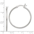 thumbnail image 4 of Sterling Silver Textured 2X30mm Hoop Earrings (32 X 30) Made In India qe4639, 4 of 5