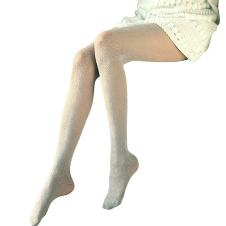 

Women Retro Slim Transparent Carved Lace Stockings Pantyhose Hollow Socks Tights Stocking Grey