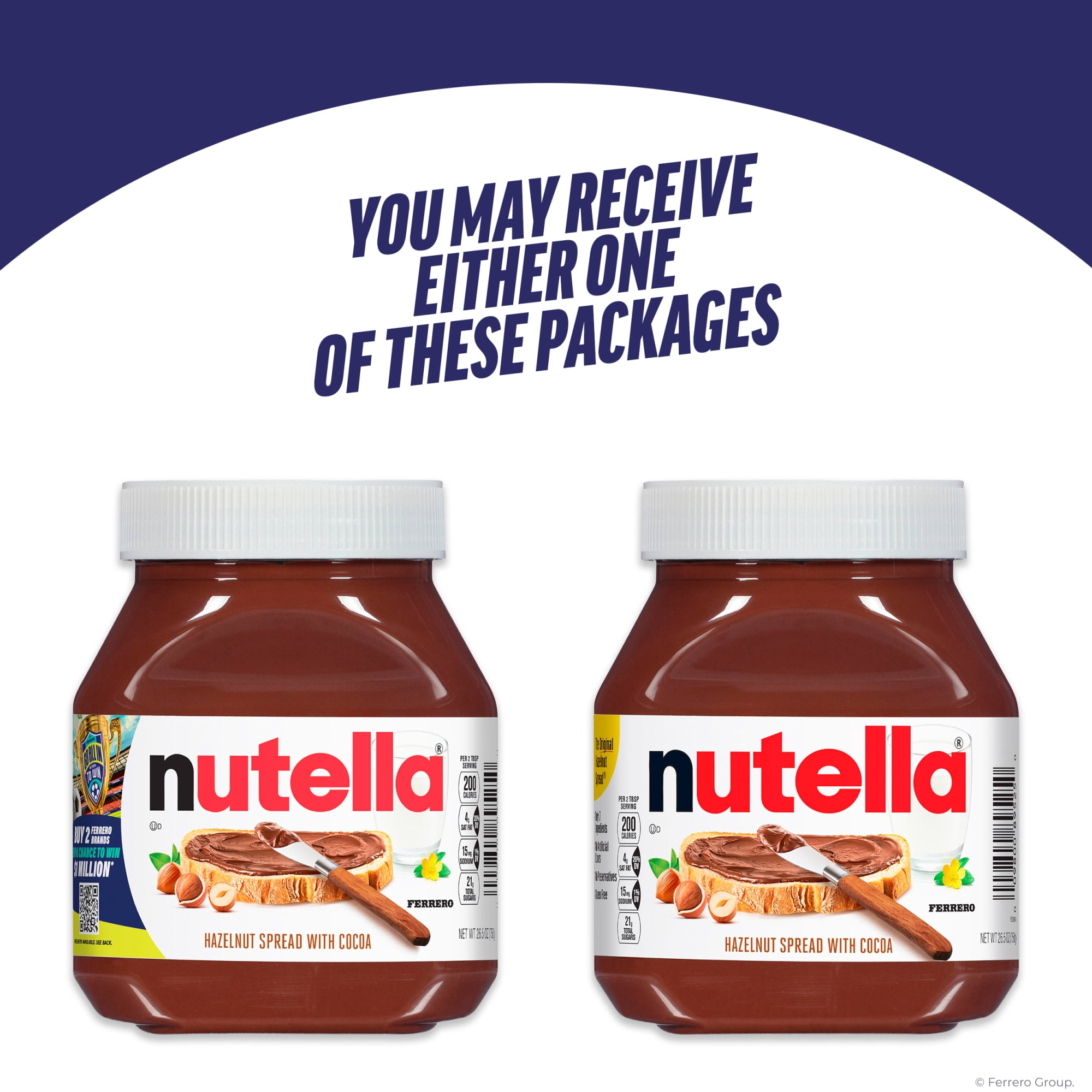 Nutella Hazelnut Spread with Cocoa, Creamy Hazelnut Spread, Breakfast Favorite, 26.5 oz Jar