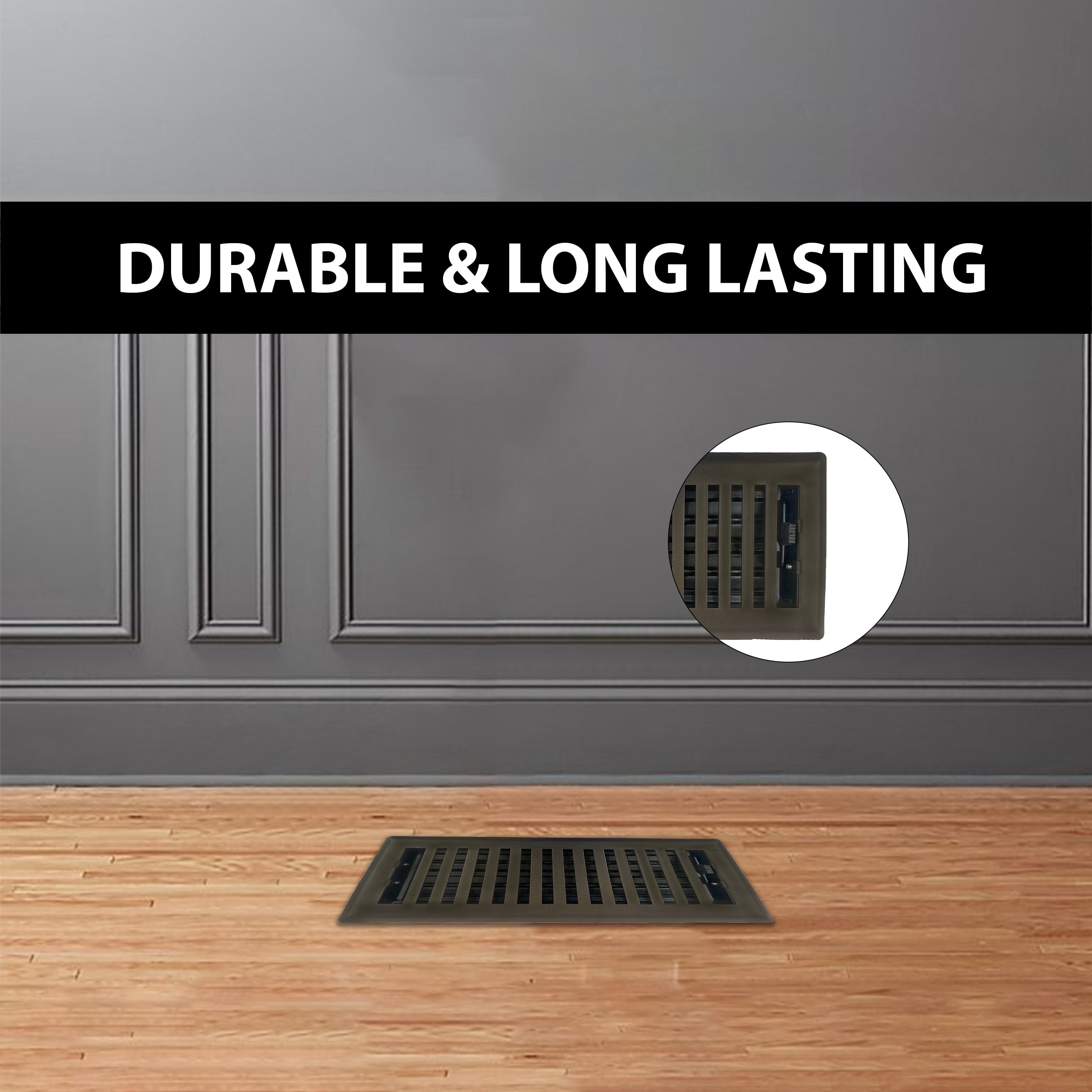 Sierra Grates Contemporary Floor Register 4 inch X 14 inch Metallic Bronze