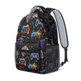 thumbnail image 2 of Colorful Game Controller Pattern Backpack for School,Schoolbag with Adjustable Shoulder Straps & Padded Back,15.3"x11"x6.7", 2 of 6