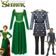 thumbnail image 2 of Disfraz de Halloween para adultos y niños, disfraz de monstruo Shrek, vestido verde, disfraz de princesa Fiona para Halloween, 2 of 5
