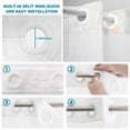 thumbnail image 4 of No Hook Shower Curtain, White Flowers Shower Curtains for Bathroom with See Through Top Window, Retro Camellia Floral Spring Grey Modern Art Waterproof & Washable Bath Curtain 60"x72", 4 of 9
