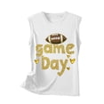 thumbnail image 4 of DeHolifer Womens Tank Tops Game Day Casual Printed Lightweight Loose Summer Crewneck Sleeveless Vest Tops Yellow L, 4 of 5