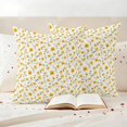 thumbnail image 3 of Yellow Flowers Pillow Covers 2 Pack Spring Floral Pillowcase Waterproof Outdoor Throw Pillow Cover for Patio Garden Square Cushion 24”x24”, 3 of 9