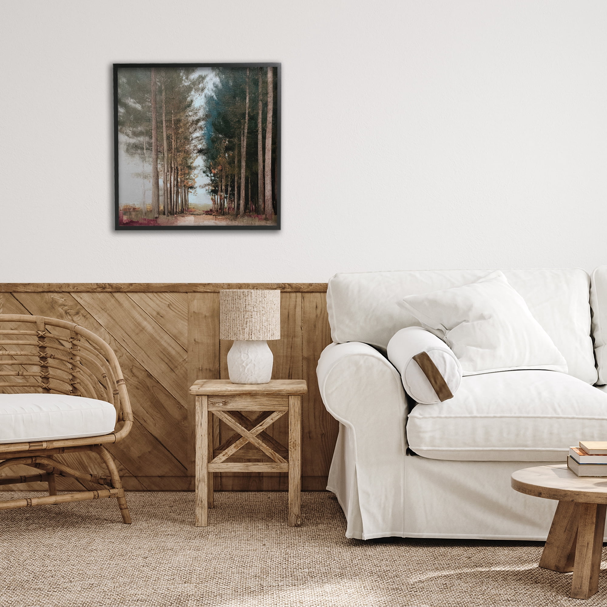 Stupell Industries Tall Trees Pathway Black Framed Giclee Art, design by Kim Curinga