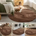 thumbnail image 6 of Brown Wave Wood Grain Washable Round Area Rug 5 ft, Farmhouse Plants Annual Rings Texture, Soft Non Slip Rugs Stain Repellent Indoor Felt Carpet for Living Dining Room Bedroom Home Office, 6 of 9