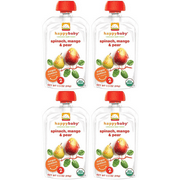 (2 pack) (8 Pack) Happy Baby Organic Stage 2 Baby Food Spinach, Mango & Pear (2, 4-Packs)