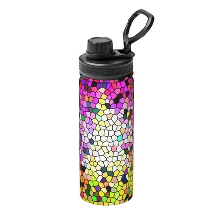 

Ocsxa Colorful Tie Dye Stained Glass 3 Print 18oz Stainless Steel Water Bottle Unisex Water Bottle Insulated Sports Water Cup Flask for Cold Water Drinks/Sports/Travel/Car/School