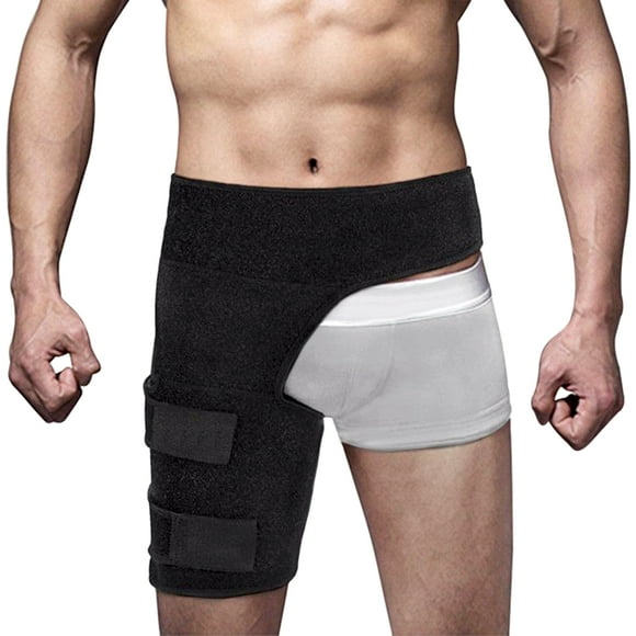 Mistaha Adjustable Thigh Groin Support Belt - Breathable, Durable, One-Size Fits All - Black and Red - Ideal for Weightlifting and Muscle Protection