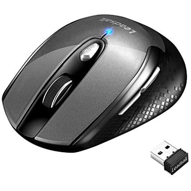 Mouse LeadsaiL Inalámbrico Portátil 2.4G Óptico - Gris