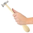 thumbnail image 3 of The Beadsmith Two-Sided Chasing Hammer - 10.75 Inches Wooden Handle, 2.25” Steel Head with a 14mm Ball Pein & 1.1"/ 28mm Domed Face - Tool Used to Add Texture and Dimension to Metalwork, 4oz./113g, 3 of 7