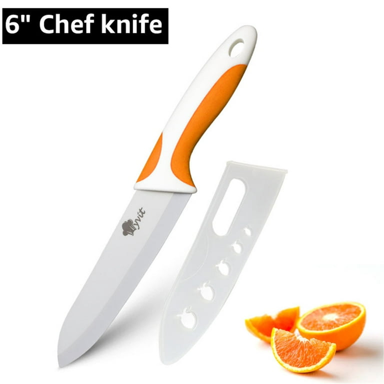 Myvit Black Ceramic Chef Knife with Sheath, 3 4 5 6inch Sharp