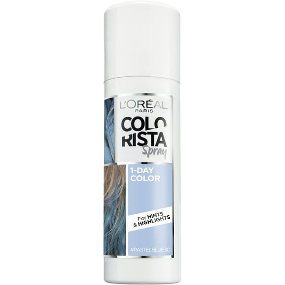 L'Oreal Paris Colorista 1 Day Hair Color Spray, 30 Pastel Blue, 2 oz