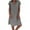 AB182 Grey, variant on Grass Green Linen Dress For Women Solid Color Short Sleeve V Neck Dresses Ladies Fashion Summer Sundress Size Xxl