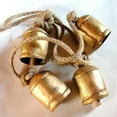 thumbnail image 5 of Set of 3 Shabby Cow Bells Vintage Handmade Rustic Lucky Christmas Hanging Bells On Rope, 5 of 7