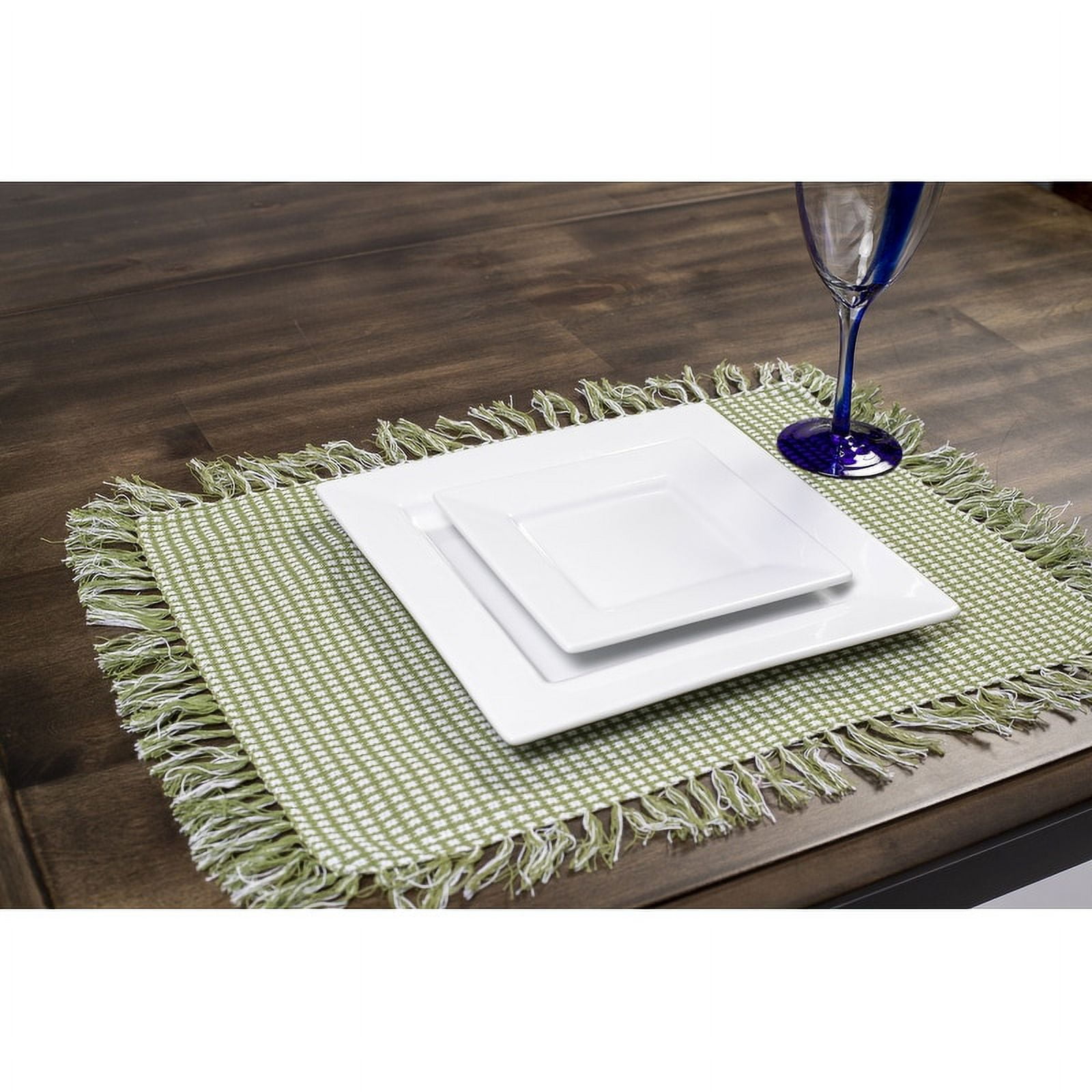 Lintex Linens Homespun Check Chocolate 100% Cotton Placemat (Set of 4)