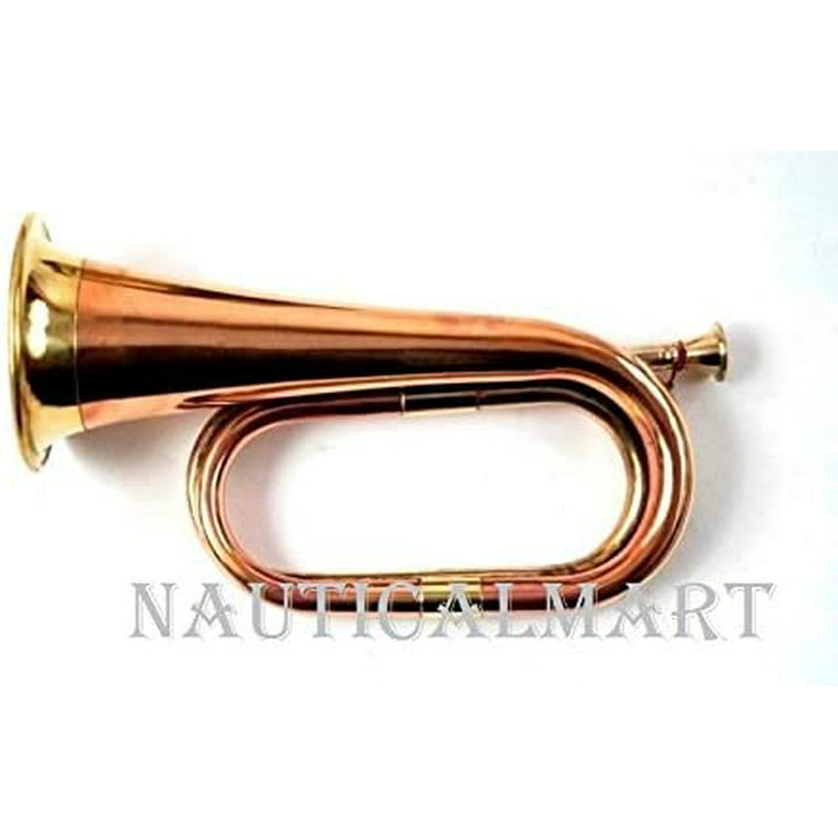 Solid Copper and Brass Bugle Navy Military Nautical Gift New 