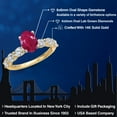 thumbnail image 2 of Gem Stone King 14K Two Tone Gold Red Ruby and Lab Grown Diamond Engagement Ring for Women | 2.50 Cttw | Oval 8X6MM | Gemstone July Birthstone | Size 7, 2 of 6