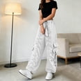 thumbnail image 7 of Lmueinov Women's 90s Retro Parachute Cargo Pants Elastic Waist D string Multi Pockets Baggy Wide Leg Streetwear Casual Hiking Jogger Pants, S-XXL, 7 of 7