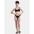 thumbnail image 2 of No Boundaries Women's Smocked High Leg Bikini Bottoms, Sizes XXS - XXL, 2 of 5
