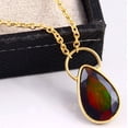 thumbnail image 2 of Natural Ethiopian Opal Gold Plated 925 Starling Silver Necklace, 2 of 3