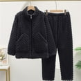 thumbnail image 5 of Coerni Boys Fuzzy Furry Outfits Cozy 2 Piece Zipper Pullover Sweatshirt and Jogger Pants Girl Winter Warm Thermal Set Tracksuit, 5 of 5