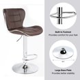thumbnail image 3 of Bronte Living Leatherette Bar Stool 360 Swivel, Adjustable Height 24" to 33" High Backrest, with Hard Floor Protection Rubber Band - Series Susan (Set of 2), 3 of 8