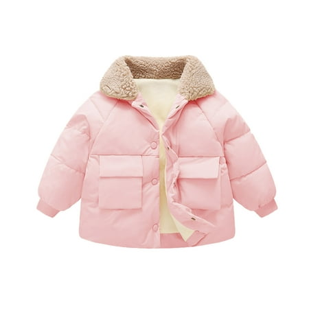 

nsendm Boy Coats Size 7 Toddler Winer Coat Jacket Warm Baby Winter Coats Kids Outerwear Boys Girls Boys Jacket Outerwear Pink 2-3 Years